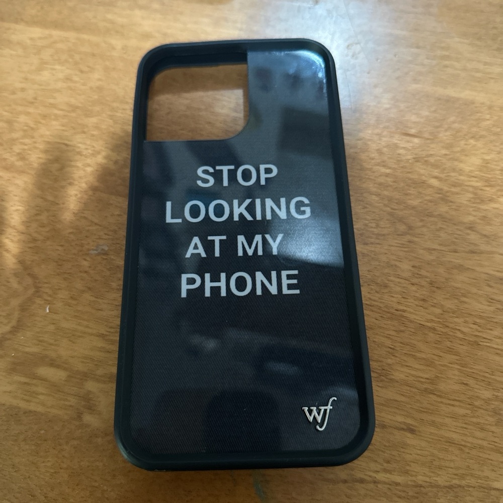 Black Phone Case with Text